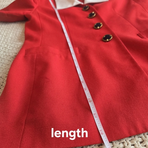 Preston & York Vintage | 8 | Vintage Red & White Long Blazer - Picture 16 of 16